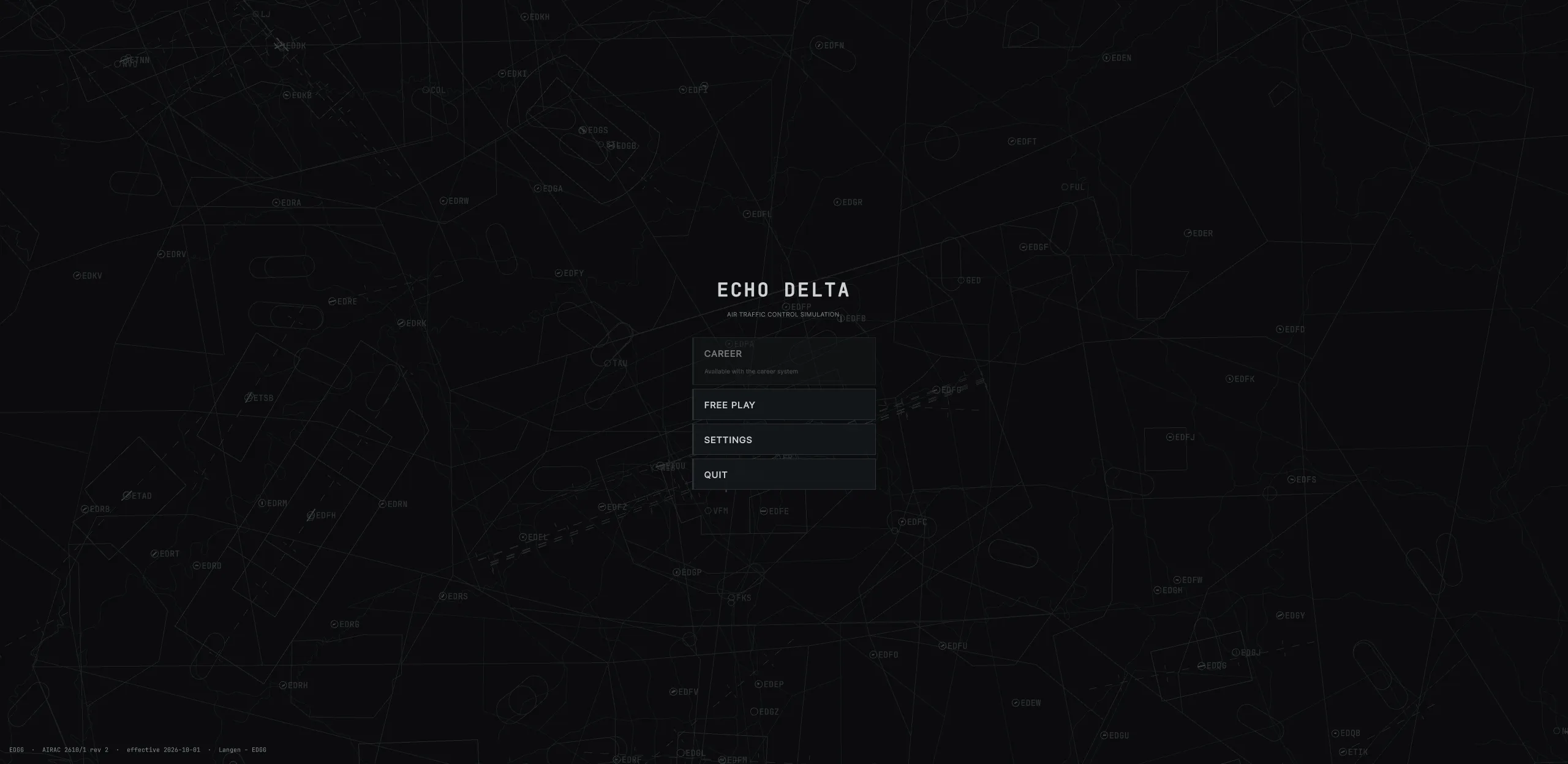 Echo Delta main menu